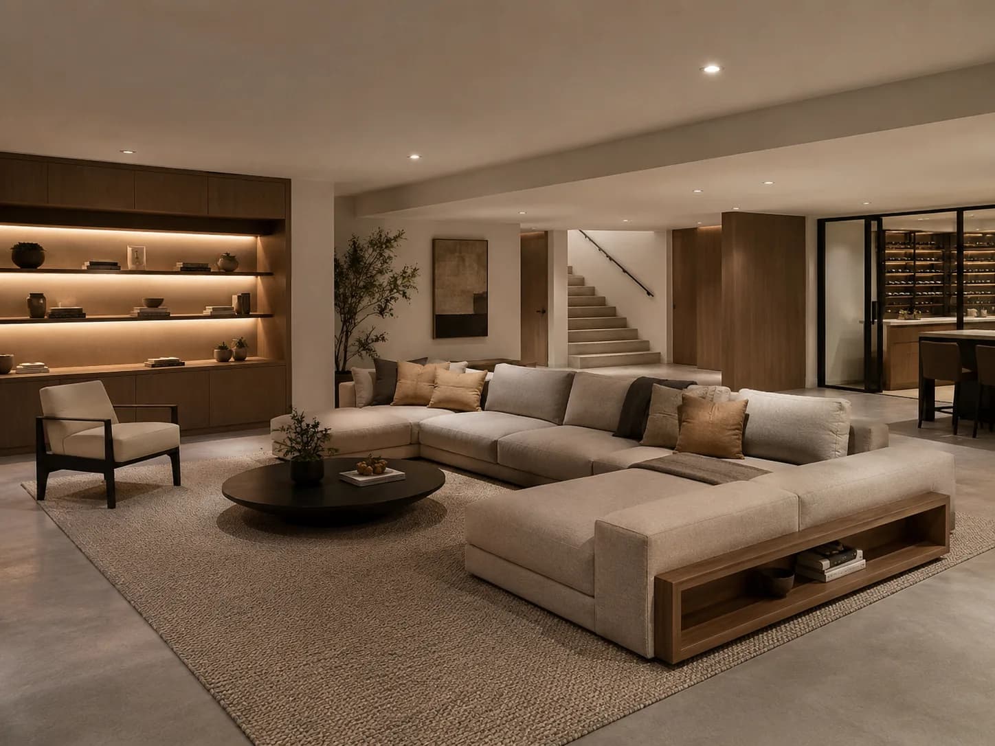 Basement conversion work creating flexible living space in Lexington Kentucky