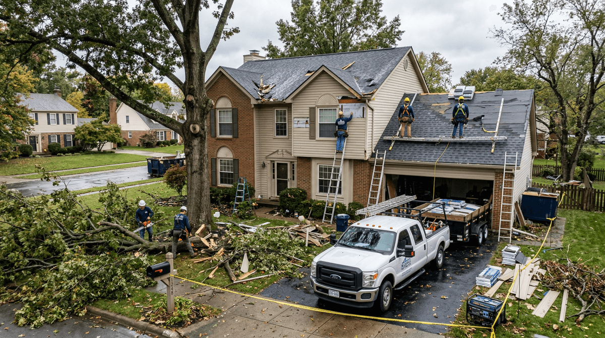 Featured image for How Long Does Storm Damage Repair Take in Chevy Chase, Lexington?
