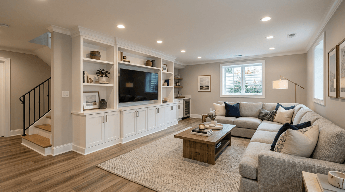 Featured image for Why Chevy Chase Homeowners Hire Professionals for Basement Finishing