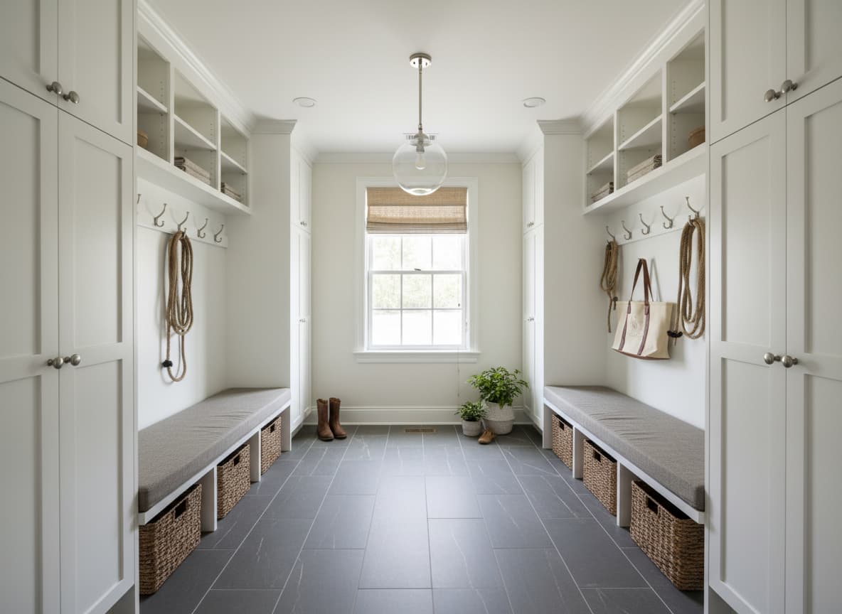 Residential interior before renovation work and finish updates.